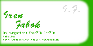 iren fabok business card